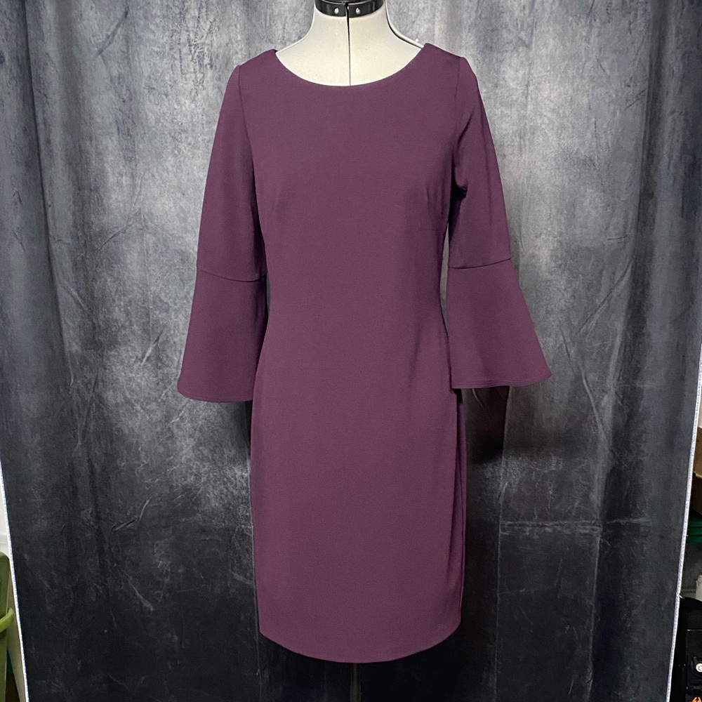 Jessica Elegant Long Sleeve Plum Dress